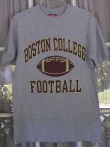 Champion Boston College Football Mens M Gray Cotton Tee Shirt  