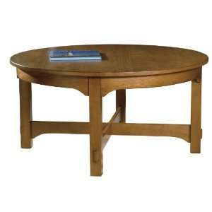   Arts & Crafts Round Starting Coffee Table   8 4010