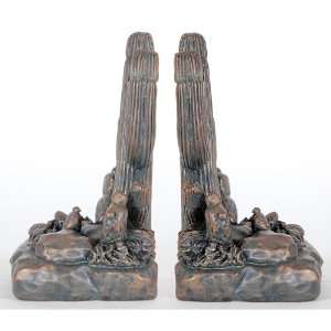  Pair Cactus Bookends   Bronze Colored 