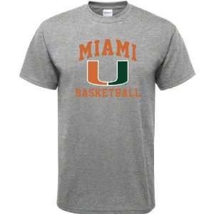   Miami Hurricanes Sport Grey Basketball Arch T Shirt