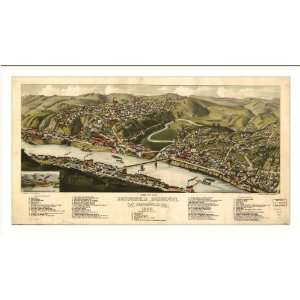  Historic Brownsville, Pennsylvania, c. 1883 (L) Panoramic 