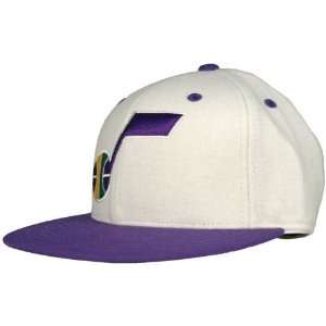 Utah Jazz Melton Wool Fitted Hat (Cream)  Sports 