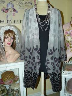 RUSSELL KEMP Gorgeous Couture *DOVE GRAY* SHEER CHIFFON Tunic Cami SET 