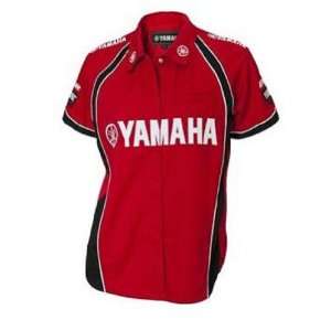  Yamaha OEM Womens Red Pit Shirt. Embroidery. Logos. CRW 