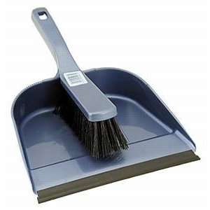   Dustpan & Brush Set With Rubber Lip And Stiff Fill