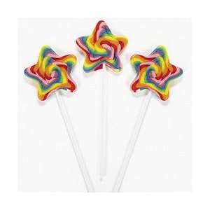 Rainbow Star Swirl Lollipops (1 dz)  Grocery & Gourmet 