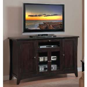   Ritz 60 TV Entertainment Console With Glass Doors Furniture & Decor