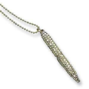    Light Yellow Swarovski Crystal 40 inch Pen Necklace Jewelry