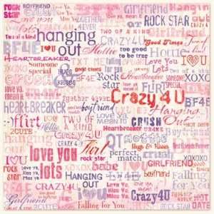  Crazy 4 U Words Scrapbook Paper