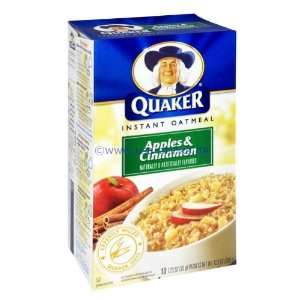 Quaker Oatmeal Instant Oatmeal Apples & Cinnamon 12.3 Oz   12 Pack