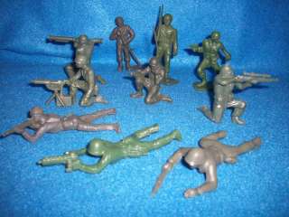 Original 1950s+60s Tim Mee toy soldiers WWII US combat GIs  