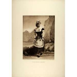 1887 Photogravure Maggie Mitchell Actress Portrait Fanchon the Cricket 