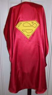 Childs Superman Style Cape Red Satin Yellow Emblem NEW  
