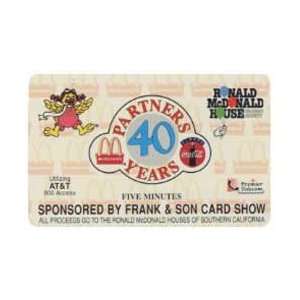  Coca Cola Collectible Phone Card 5m Partners 40 Years 
