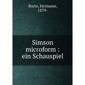    Simson microform  ein Schauspiel Hermann, 1879  Burte Books