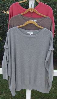 ONE 7 SIX BOAT NECK OVER SIZED SKINNY SLEEVE GRAY BROWN ORANGE SWEATER 