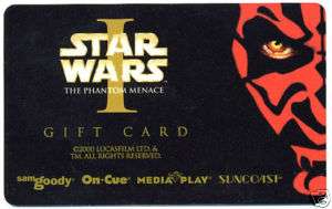 Star Wars Darth Maul Suncoast Promo Gift Card Episode I  