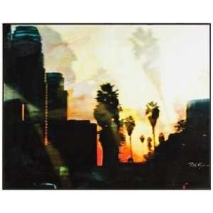  LA Sunset Giclee 30 1/2 Wide Los Angeles Wall Art