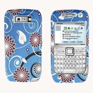  Premium   Nokia E71 Red Flower on Blue Cover   Faceplate 