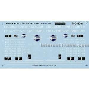  Microscale N Scale Cabooses Decal Set   Missouri Pacific 