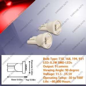   Bulbs (120 degree view / 0.2W)   Pair (T10, 168, 194, 921 Type, Red
