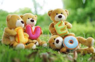 Christmas Gift 4 plush Teddy Bears LOVE 12H each  