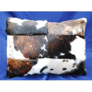 Rustic Western Cowhide Patch Pillow (P19)