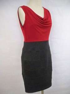 ENFOCUS STUDIO Red & Gray Scooped Dress Sz 8 NWT  