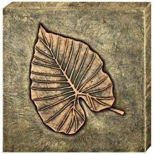  Bronze Finish Leaf Embossed Faux Leather II Wall Art