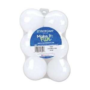  Floracraft Styrofoam Balls 2 1/2 6/Pkg White BA25H; 3 