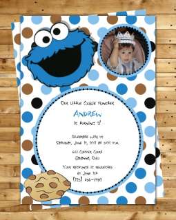 Cookie Monster Sesame Street U PRINT Birthday Party INVITATION DIY 