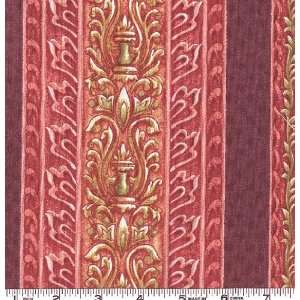  45 Wide Rosie ODay Stripe Burgundy & Rose Fabric By The 