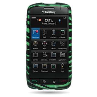 For T Mobile Blackberry Storm 3 Green Zebra Cover Case  