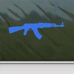  AK 47 Assault Rifle Blue Decal Army Military Car Blue 