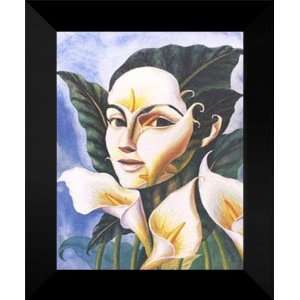  Octavio Ocampo FRAMED 15x18 Lady in Field of Lilies 