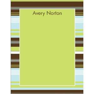 Stripe Pattern Brown & Green Note Cards