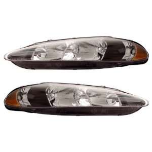  98 04 Dodge Intrepid Black Headlights /w Amber Automotive