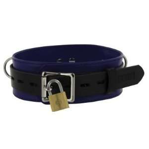  Strict Leather Deluxe Locking Collar   Blue and Black 