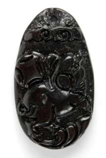 STONE ZODIAC PENDANT PIG Carved Jewelry Chinese Bead  