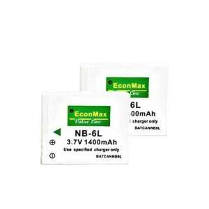  (2) NB 6L 1400mAh Battery For Canon IXUS 85 95 200 IS IXY 