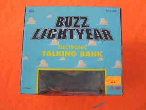 90S TOY STORY BUZZ LIGHTYEAR TALKING BANK STILL IN BOX  