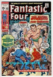 FANTASTIC FOUR #102, Jack Kirby, vs Sub Mariner, VFN+  