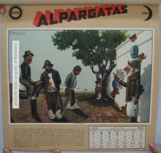 Molina Campos Argentina Alpargatas Calendar Gauchos 35  