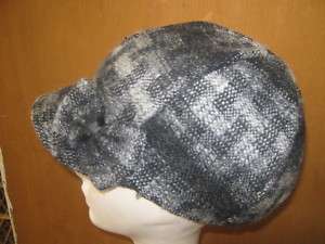 NEW Heavy Knit PLAID CABBIE Newsboy HAT cap w/ bow  
