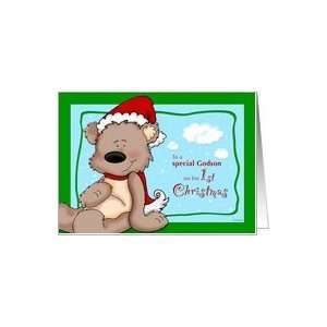  Godsons first Christmas   Teddy Bear Card Health 