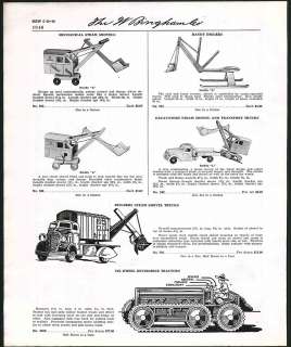 1939 40 Ad Buddy L Steam Shovels Steam Engine Horse wagon ORIGINAL 
