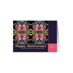  Anniversary 13 Carnation Daisy Polka Dot Bouquet Card 