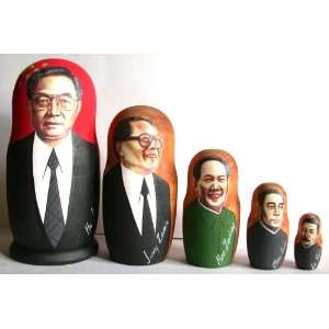  China Mao Political leaders Nesting doll 5 Pc / 7 in dscn 