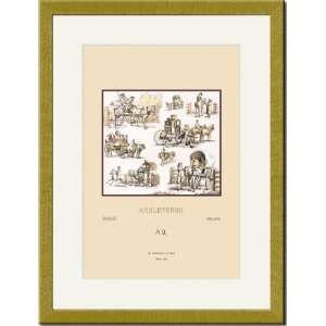   /Matted Print 17x23, English Carriages and Wagons