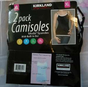 NIP Kirkland 2 Pack Camisoles Built in Bra XL  